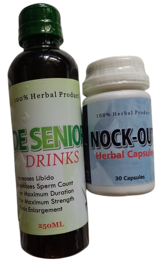 De Senior Men Drink+Nock Out Herbal Capsule for Penis Enlargement 